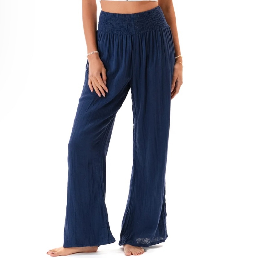 Navy 2 ply linen pants